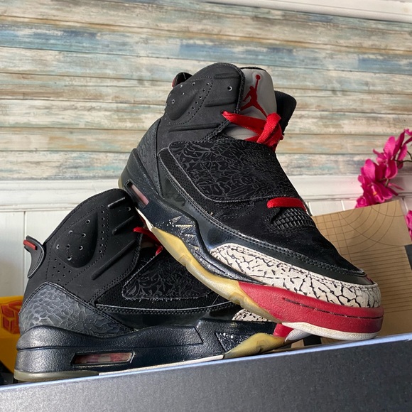 ๐ฅ Nike Air Jordan Son Of Mars Mid Low Bred Black Athletic Suede SZ 10!!!!! ๐ฑ - Picture 13 of 16